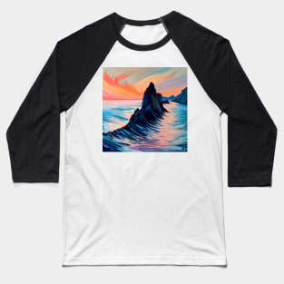 Pointly Rocks in the Ocean Baseball T-Shirt